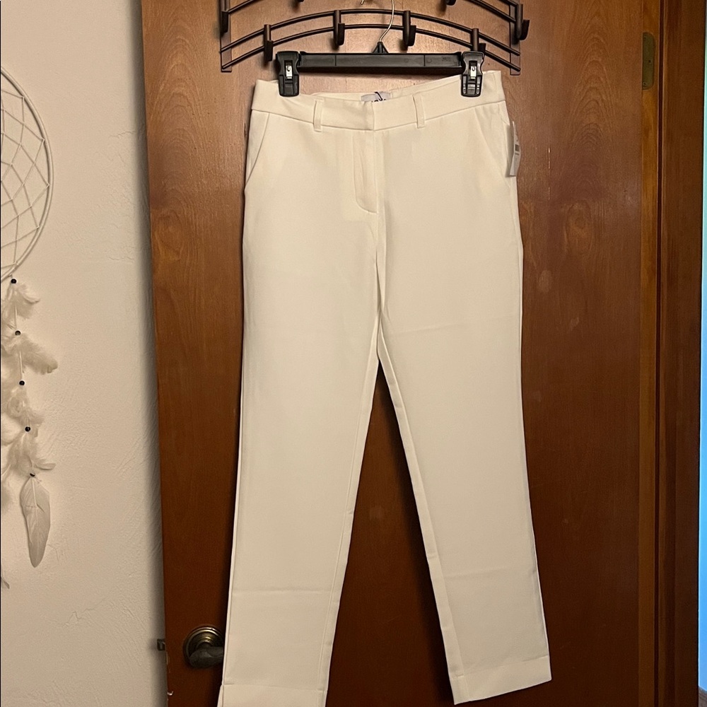SNDYS White Slim Dress Pants I'll Drive White Trousers SZ S NWT $86